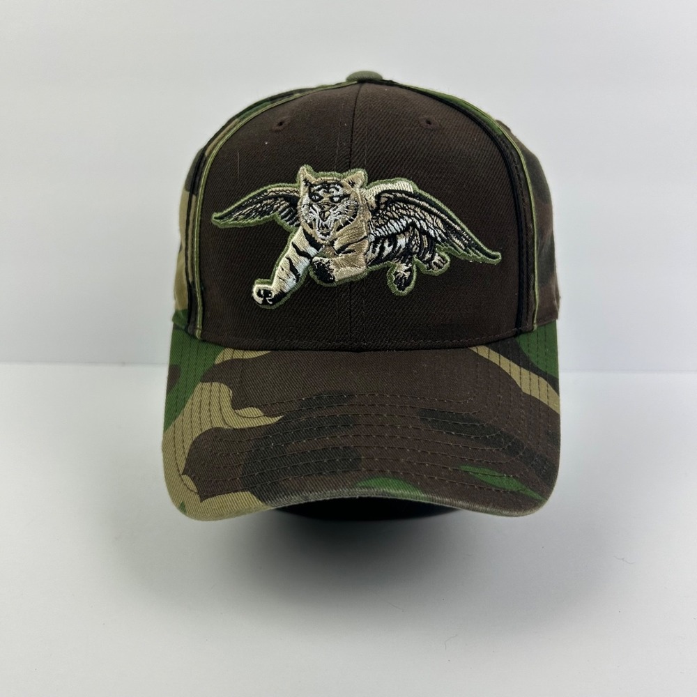 Vintage Camo Air Zoo Hat Cap Strap Back Adjustable Brown Woodland Adult